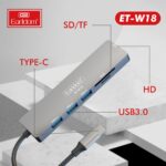 Hub Type-C Earldom ET-W18  Multifonction (4K HDMI + USB 3.0 + SD/MicroSD) – Image 2