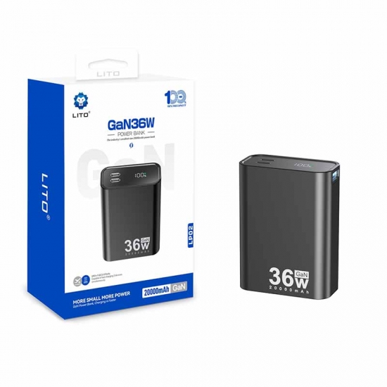 Power Bank LITO LP02 20000mAh GAN 36W Fast Charging