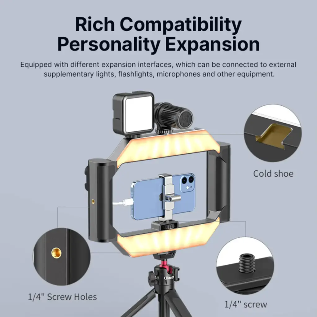 Stabilisateur Stabilisateur Vidéo NEEPHO NP-L5 U-Rig LED RGB avec Télécommande Bluetooth – Image 1