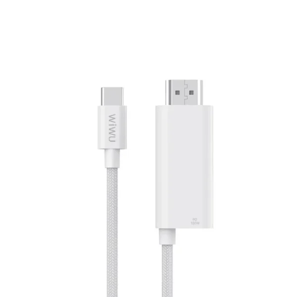 Câble USB‑C vers HDMI 4K avec charge rapide PD 100W – WiWU 1,8 m