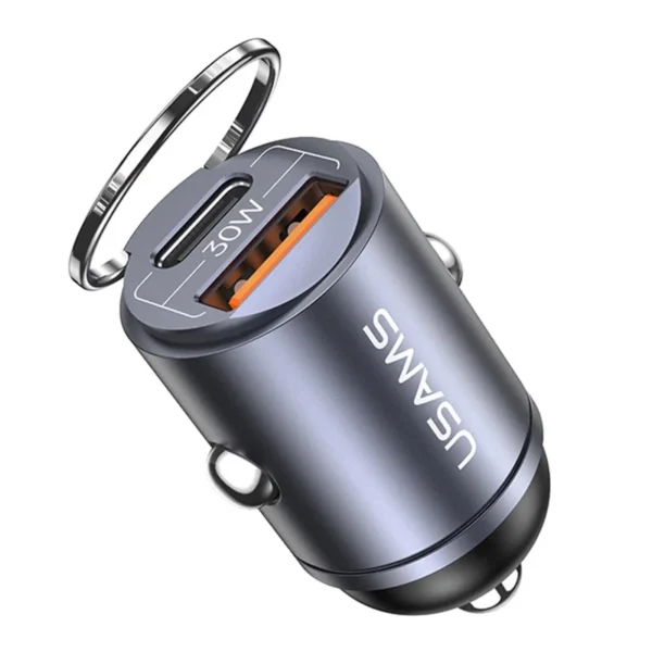 Chargeur Voiture USAMS 30W USB + Type-C PD Fast Charge