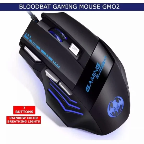 Souris Gaming RGB Filaire GM02 – 7 Boutons, DPI Réglable, Compatible PC & Laptop
